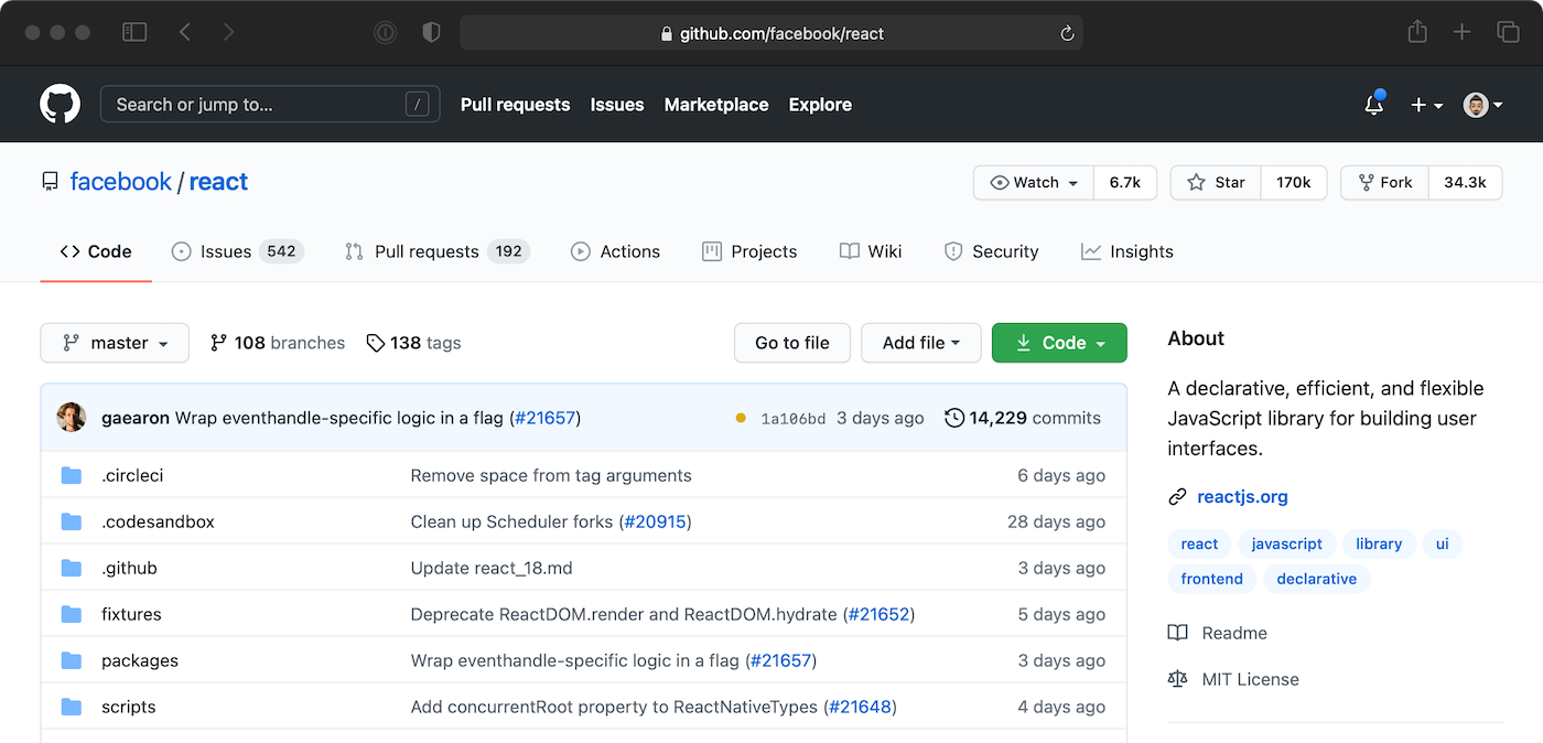 Github screenshot